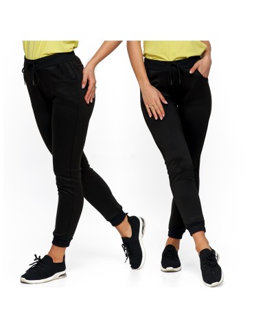 Spodnie damskie - Spodnie dresowe damskie ze ściągaczami CZARNY - produkt 4