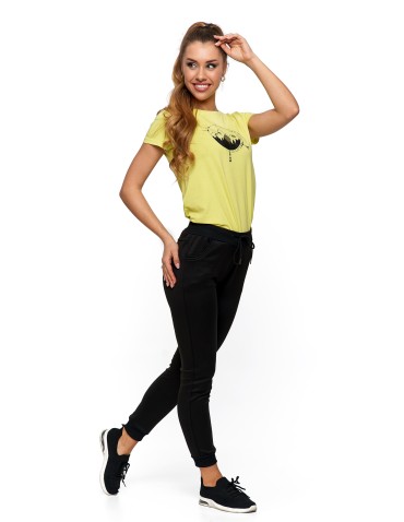 Spodnie damskie - Spodnie dresowe damskie ze ściągaczami CZARNY - produkt 6