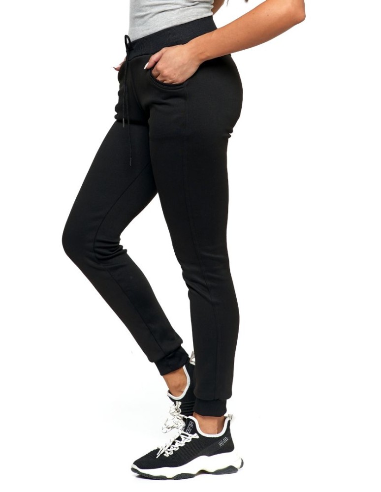 Spodnie damskie - Spodnie dresowe damskie ze ściągaczami CZARNY - produkt moraj.pl 7