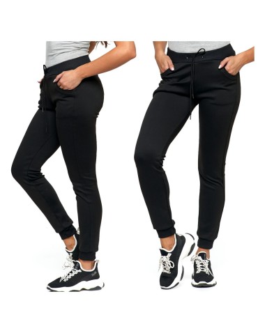 Spodnie damskie - Spodnie dresowe damskie ze ściągaczami CZARNY - produkt 9