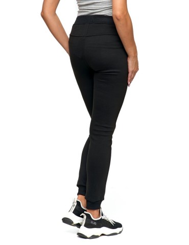 Spodnie damskie - Spodnie dresowe damskie ze ściągaczami CZARNY - produkt 10