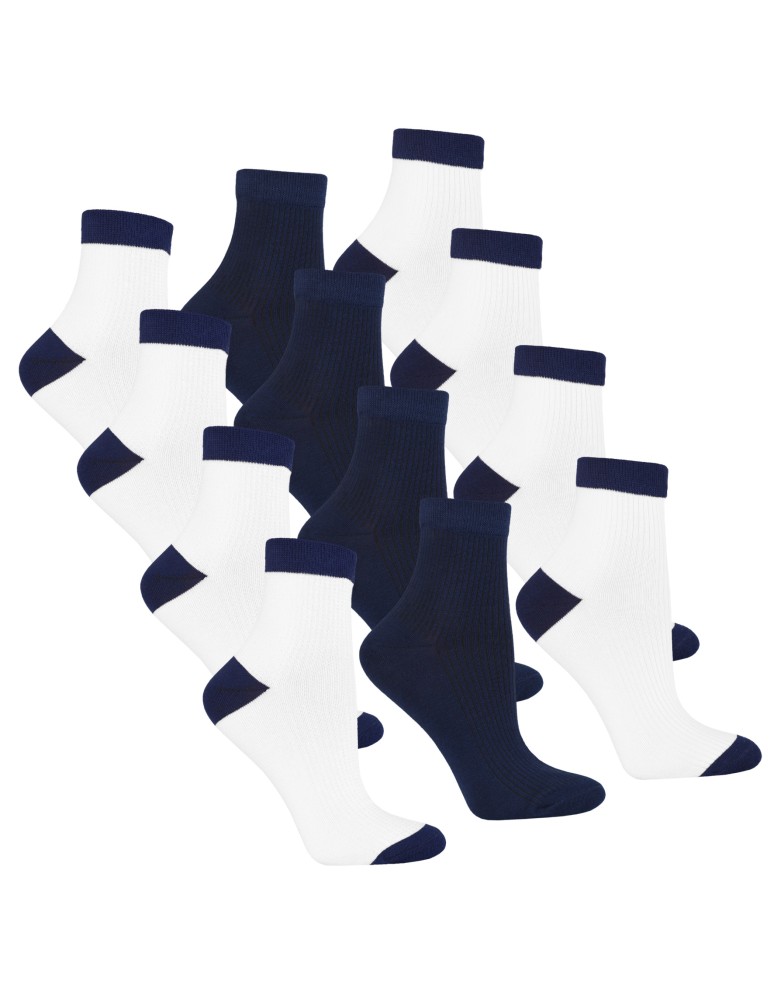 Skarpetki za kostkę - Skarpetki damskie bawełniane do kostki oddychające 12-pak WIELOKOLOROWY - produkt moraj.pl 1