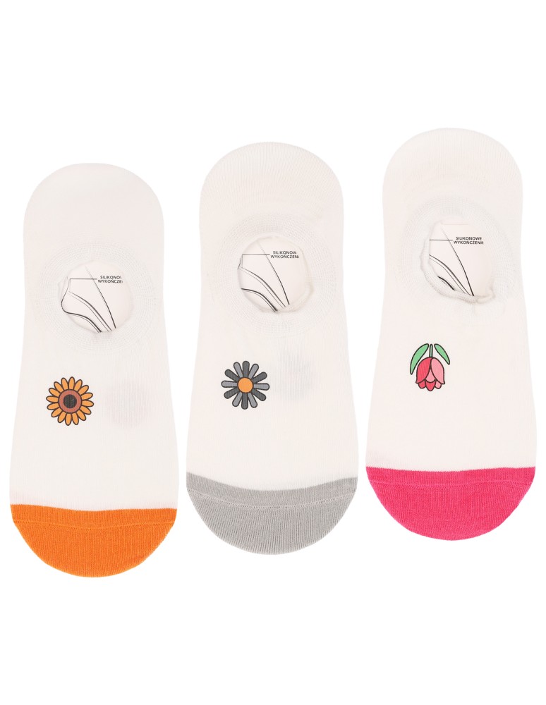 Nowości - Skarpetki damskie niskie stopki kolorowe w stokrotki bawełniane 6-pak WIELOKOLOROWY  - produkt moraj.pl 5
