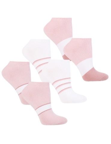 Skarpetki damskie stopki bawełniane w paski 6-pak