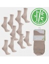 Skarpetki damskie długie klasyczne z wiskozy bambusowej gładkie 5-pak BEŻOWY