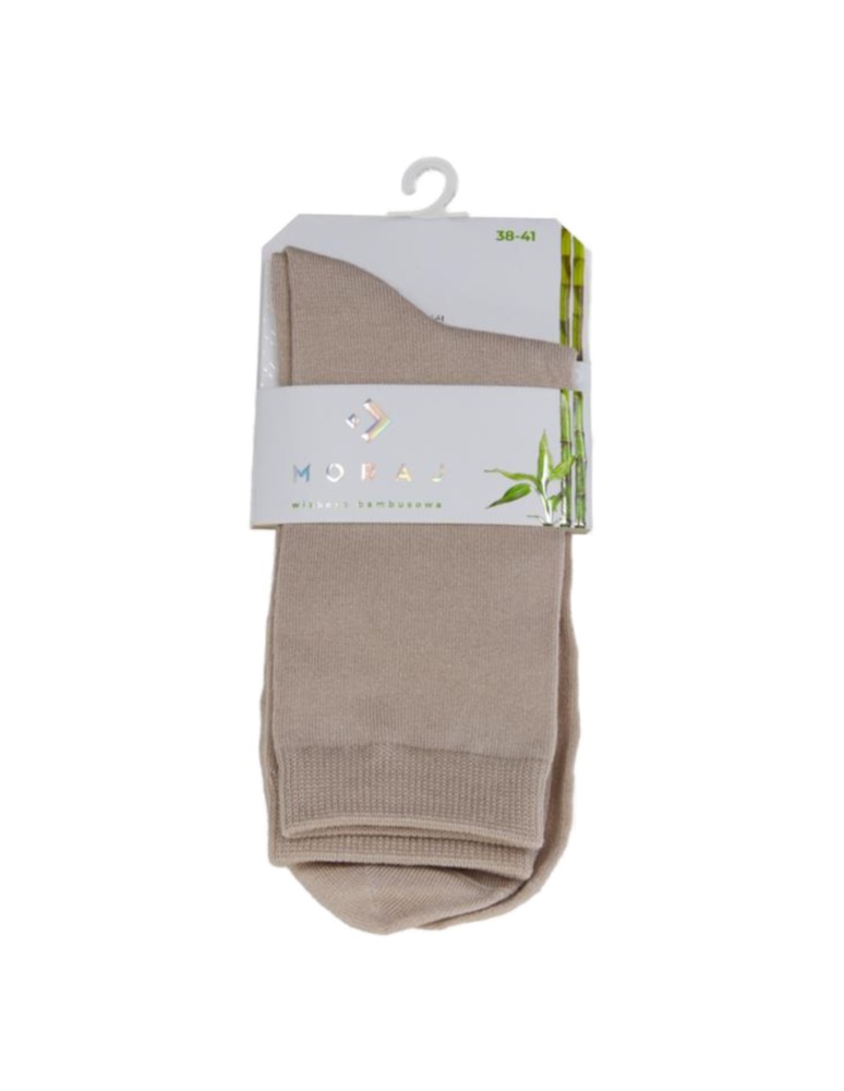 Skarpetki długie - Skarpetki damskie długie klasyczne z wiskozy bambusowej gładkie 5-pak BEŻOWY  - produkt moraj.pl 3