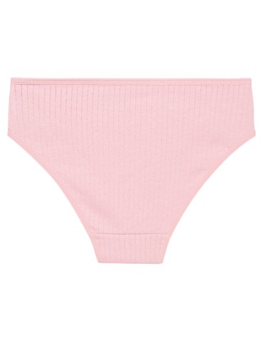 Majtki figi - Majtki damskie figi bikini bawełniane w delikatny prążek z koronką 6-pak WIELOKOLOROWY - produkt 3