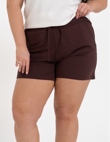 Szorty damskie dresowe bawełniane krótkie klasyczne z wiązaniem  - produkt 2