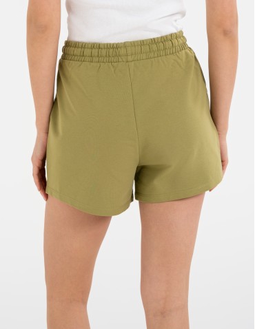 Szorty dresowe - Szorty damskie dresowe bawełniane krótkie klasyczne z wiązaniem ZIELONY - produkt 7