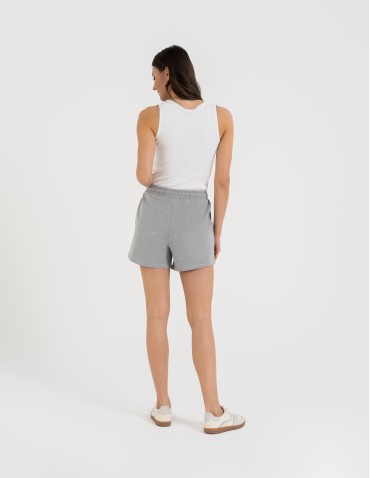 Szorty dresowe - Szorty damskie dresowe bawełniane krótkie klasyczne z wiązaniem SZARY - produkt 7