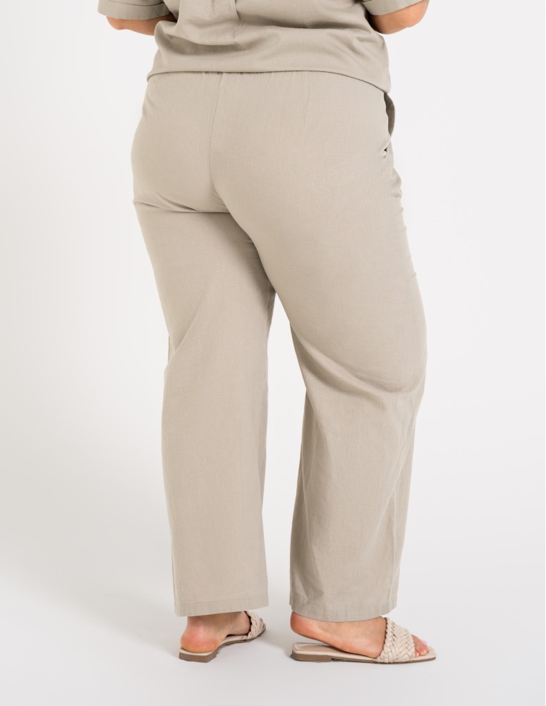 Koszule - Koszula damska casual elegancka z lnu i wiskozy i krótkim rękawem BEŻOWY - produkt moraj.pl 14