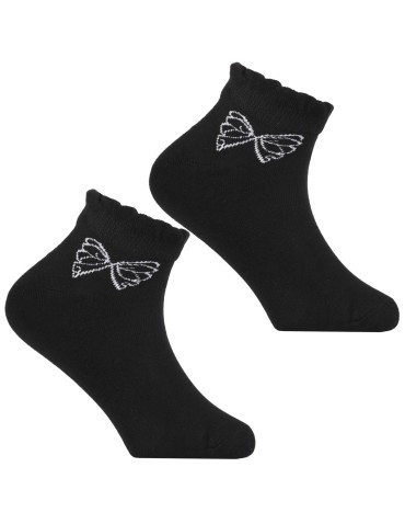 Stopki - Skarpetki dziewczęce bawełniane w kokardki 3-pak WIELOKOLOROWY - produkt 4