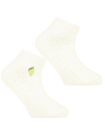 Stopki - Skarpetki dziewczęce stopki bawełniane z owocowym haftem 3-pak WIELOKOLOROWY - produkt 3