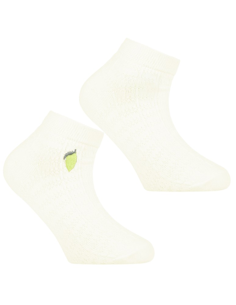 Stopki - Skarpetki dziewczęce stopki bawełniane z owocowym haftem 3-pak WIELOKOLOROWY - produkt moraj.pl 3