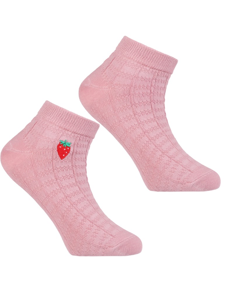 Stopki - Skarpetki dziewczęce stopki bawełniane z owocowym haftem 3-pak WIELOKOLOROWY - produkt moraj.pl 2