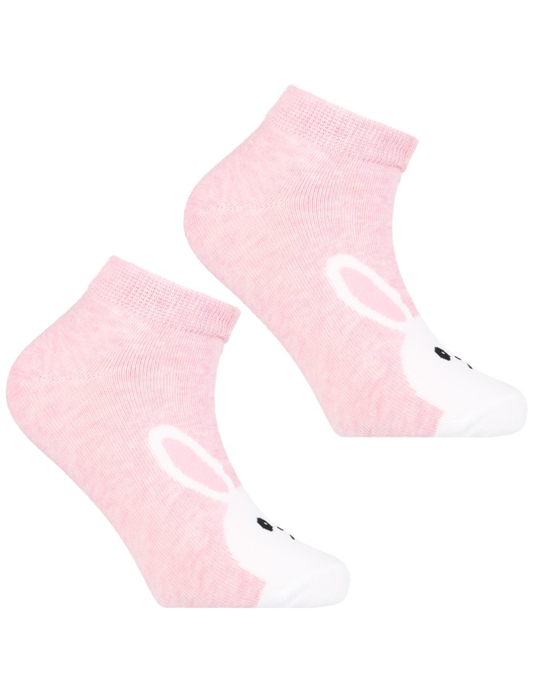 Stopki - Skarpetki dziewczęce stopki bawełniane z uroczym motywem zwierzątek 3-pak WIELOKOLOROWY - produkt moraj.pl 2