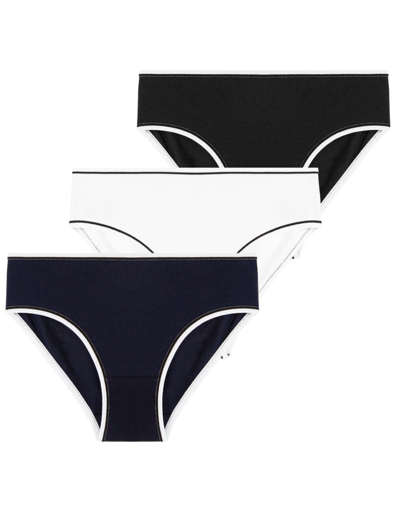 Figi - Figi dziewczęce majtki bawełniane klasyczne 3-pak WIELOKOLOROWY - produkt moraj.pl 1