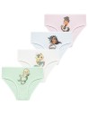 Figi dziewczęce bawełniane majtki z nadrukiem syrenki 4-pak WIELOKOLOROWY