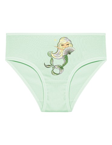 Figi - Figi dziewczęce bawełniane majtki z nadrukiem syrenki 4-pak WIELOKOLOROWY - produkt 3