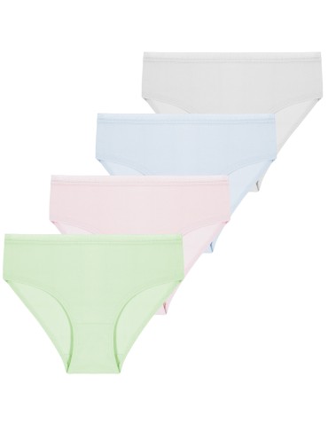 Majtki dziewczęce bawełniane klasyczne pastelowe 4-pak