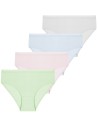 Majtki dziewczęce bawełniane klasyczne pastelowe 4-pak WIELOKOLOROWY