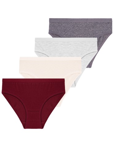 Figi dziewczęce bawełniane majtki klasyczne melanżowe 4-pak