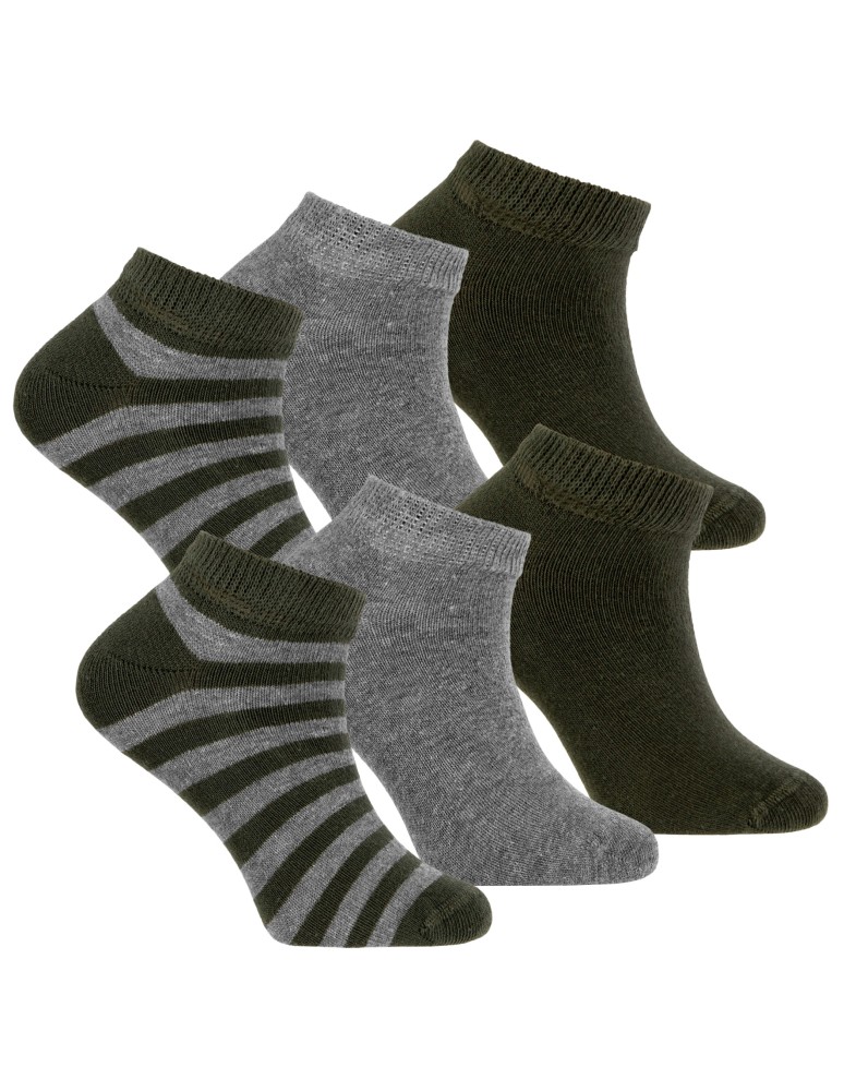 Skarpetki stopki chłopięce bawełniane klasyczne 6-pak WIELOKOLOROWY