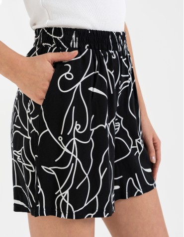 Spodenki damskie szorty zwiewne 100% wiskoza z wysokim stanem  - produkt 2