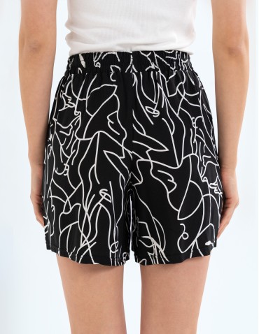 Szorty materiałowe - Spodenki damskie szorty zwiewne 100% wiskoza z wysokim stanem WZÓR 1 - produkt 8