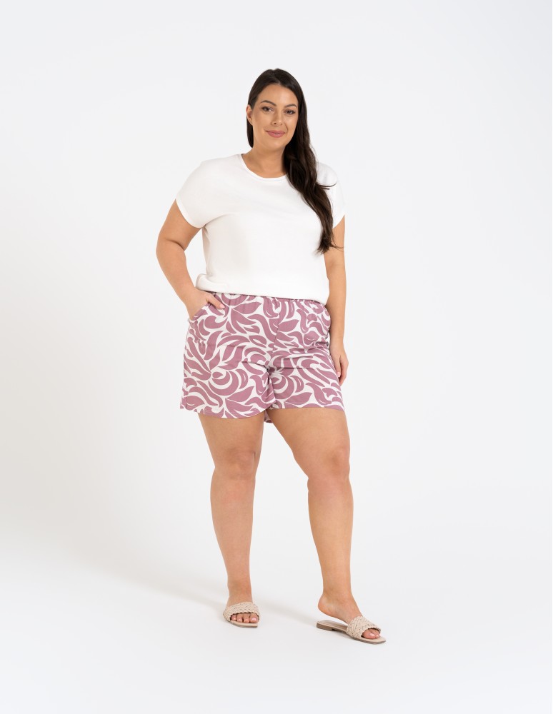 Szorty materiałowe - Spodenki damskie krótkie z wysokim stanem 100% wiskoza WZÓR 1  - produkt moraj.pl 8