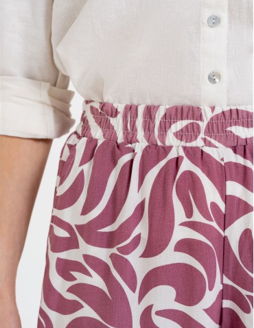 Szorty materiałowe - Spodenki damskie krótkie z wysokim stanem 100% wiskoza WZÓR 1 - produkt 4