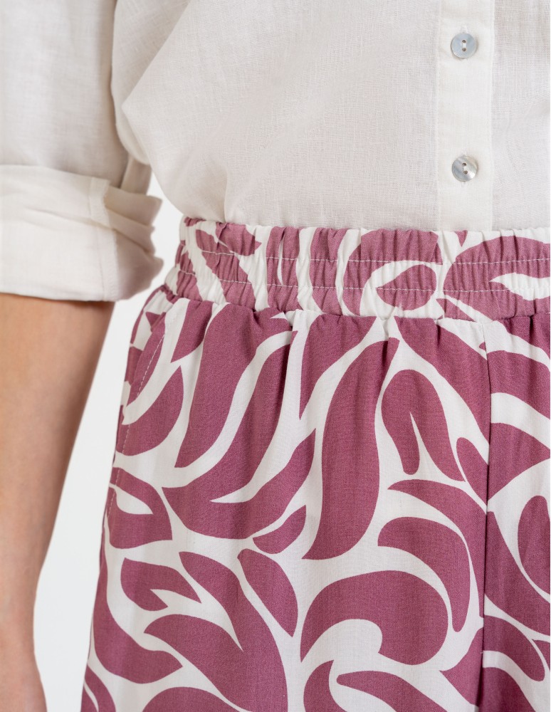 Szorty materiałowe - Spodenki damskie krótkie z wysokim stanem 100% wiskoza WZÓR 1  - produkt moraj.pl 4