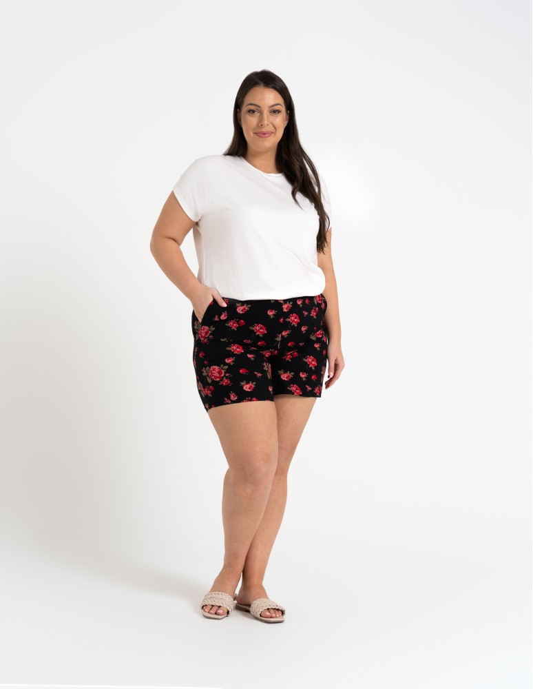 Szorty materiałowe - Spodenki damskie krótkie z wysokim stanem 100% wiskoza WZÓR 2  - produkt moraj.pl 11