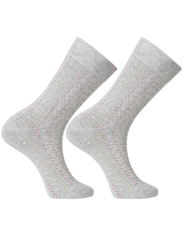 Skarpetki długie - Skarpetki męskie długie bawełniane eleganckie w kropki 4-pak WIELOKOLOROWY - produkt 3