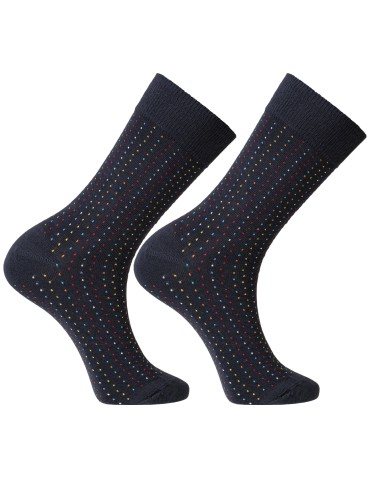 Skarpetki męskie długie bawełniane eleganckie w kropki 4-pak  - produkt 2