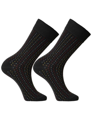 Skarpetki długie - Skarpetki męskie długie bawełniane eleganckie w kropki 4-pak WIELOKOLOROWY - produkt 4