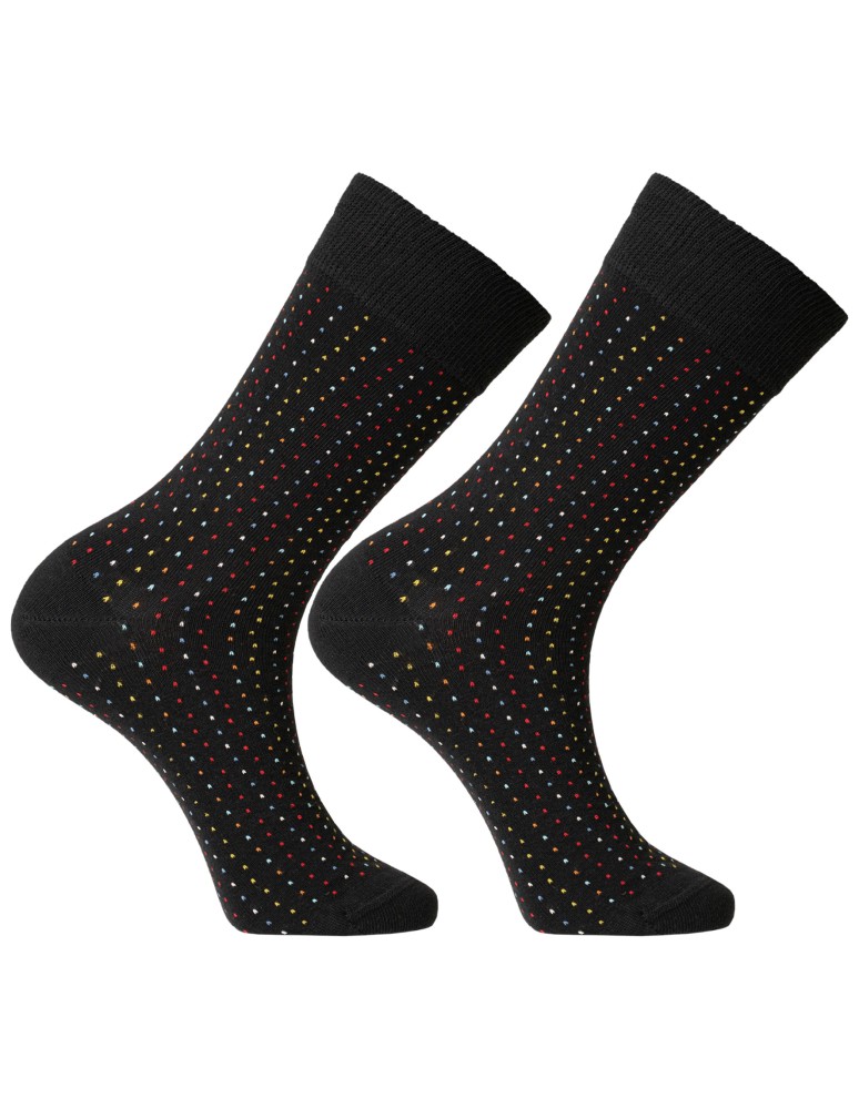 Skarpetki długie - Skarpetki męskie długie bawełniane eleganckie w kropki 4-pak WIELOKOLOROWY  - produkt moraj.pl 4