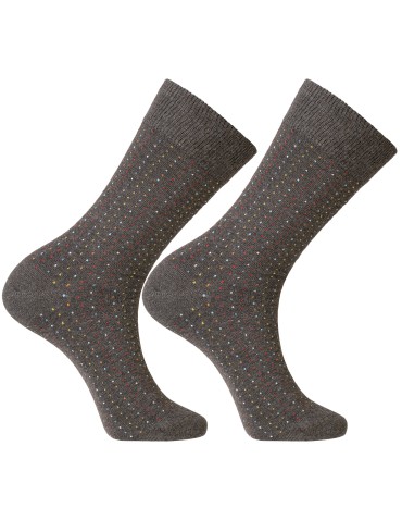 Skarpetki długie - Skarpetki męskie długie bawełniane eleganckie w kropki 4-pak WIELOKOLOROWY - produkt 5