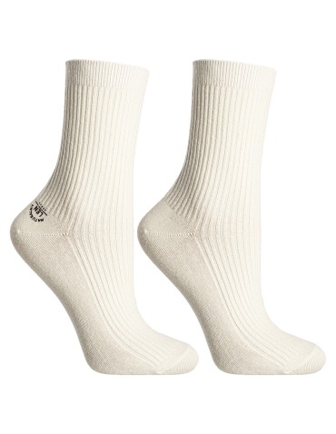 Skarpetki długie - Skarpetki damskie bawełniane długie w prążek z naturalnym lnem 6-pak WIELOKOLOROWY - produkt 4