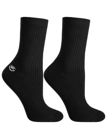 Skarpetki długie - Skarpetki damskie bawełniane długie w prążek z naturalnym lnem 6-pak WIELOKOLOROWY - produkt 6