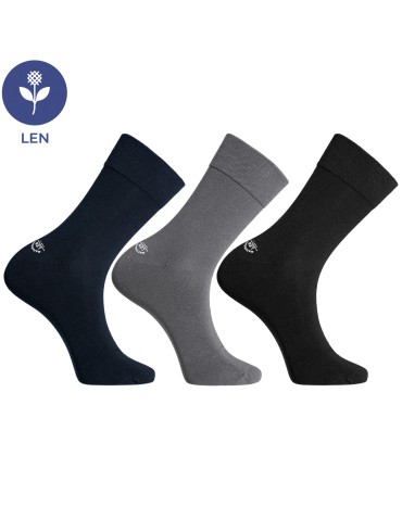 Skarpetki długie - Skarpety męskie garniturowe z naturalnym lnem długie 6-pak WIELOKOLOROWY - produkt 3