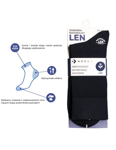 Skarpety męskie garniturowe z naturalnym lnem długie 6-pak  - produkt 2