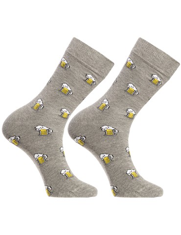 Skarpety męskie bawełniane długie wzór kufel piwa 3-pak - produkt 2
