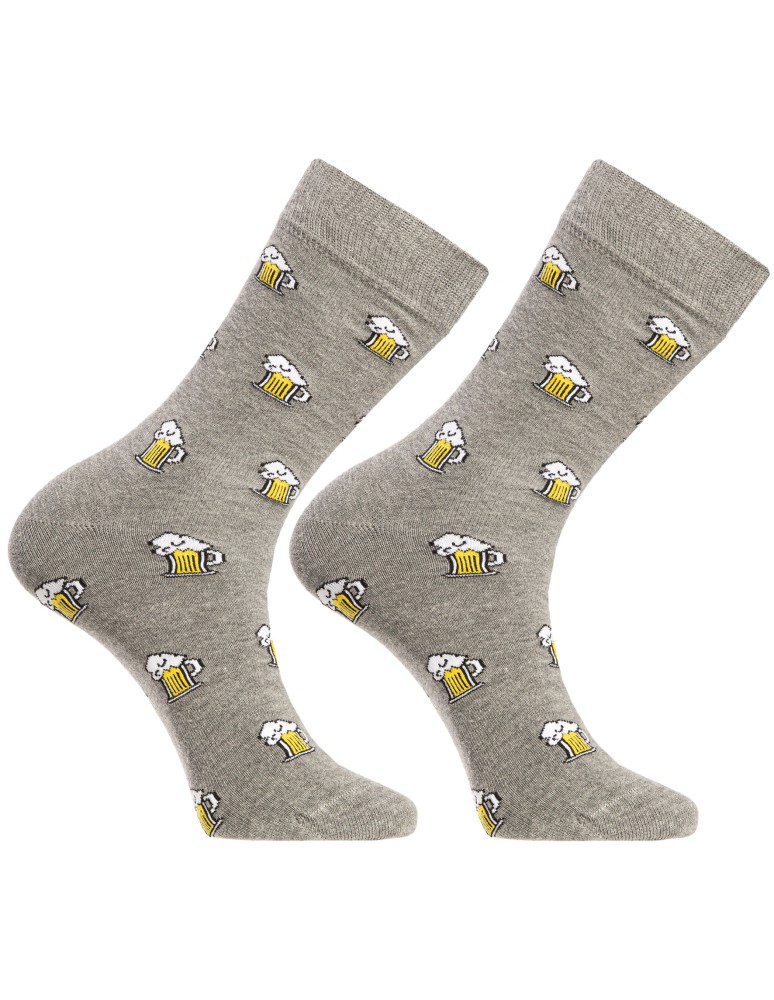 Skarpetki długie - Skarpety męskie bawełniane długie wzór kufel piwa 3-pak WIELOKOLOROWY - produkt moraj.pl 2