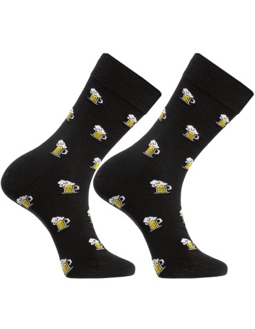 Skarpetki długie - Skarpety męskie bawełniane długie wzór kufel piwa 3-pak WIELOKOLOROWY - produkt 3