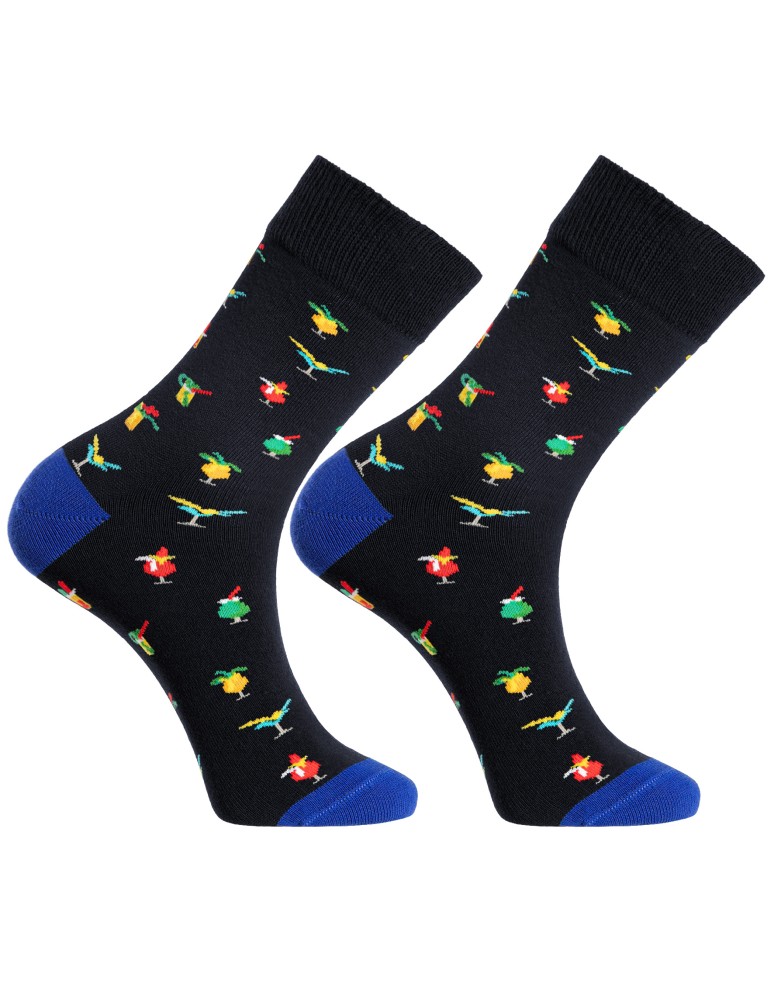 Skarpetki długie - Skarpetki męskie bawełniane casual w kolorowe wzory 3-pak WIELOKOLOROWY - produkt moraj.pl 4