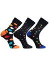 Skarpetki męskie bawełniane casual w kolorowe wzory 3-pak WIELOKOLOROWY