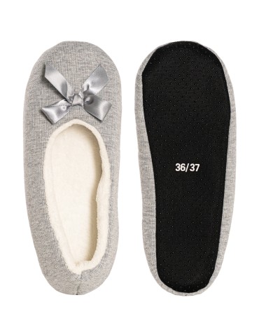 Kapcie domowe - Kapcie damskie ocieplane miękkie z antypoślizgową podeszwą SZARY - produkt 2