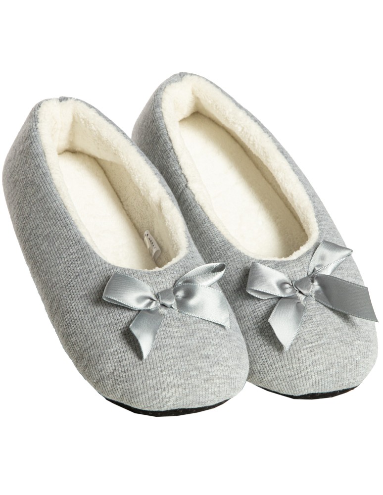 Kapcie domowe - Kapcie damskie ocieplane miękkie z antypoślizgową podeszwą SZARY - produkt moraj.pl 1