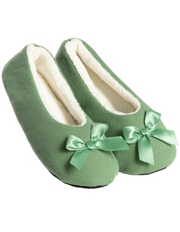 Kapcie domowe - Kapcie damskie ocieplane miękkie z antypoślizgową podeszwą ZIELONY - produkt 1